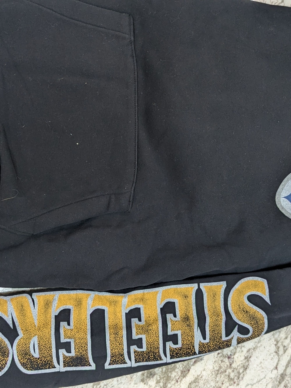 Hollister Black Hoodie with Yellow Lettering